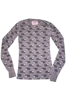 Rare PINK Gray 'Parties' Logo Long Sleeve Tee